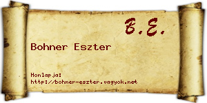 Bohner Eszter névjegykártya